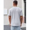 Runcati Mens Henley Shirt Short Sleeve Casual Button Basic Tees Slim Fit Stretch Summer T Shirts(Light Grey)