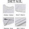 Runcati Mens Henley Shirt Short Sleeve Casual Button Basic Tees Slim Fit Stretch Summer T Shirts(Light Grey)