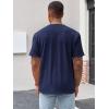 Runcati Mens Henley Shirt Short Sleeve Casual Button Basic Tees Slim Fit Stretch Summer T Shirts(Navy)