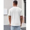 Runcati Mens Henley Shirt Short Sleeve Casual Button Basic Tees Slim Fit Stretch Summer T Shirts(White)
