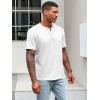 Runcati Mens Henley Shirt Short Sleeve Casual Button Basic Tees Slim Fit Stretch Summer T Shirts(White)