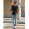 Runcati Mens Henley Shirts Raglan Short Sleeve Casual Baseball Tees Summer Classic Color Block Workout T- Shirts(Black)