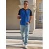 Runcati Mens Henley Shirts Raglan Short Sleeve Casual Baseball Tees Summer Classic Color Block Workout T- Shirts(Navy)