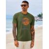 Runcati Mens Short Sleeve T-Shirts Crew Neck Casual Shirt Summer Beach Palm Tree Vintage Hawaiian Tees(Army Green)