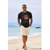 Runcati Mens Short Sleeve T-Shirts Crew Neck Casual Shirt Summer Beach Palm Tree Vintage Hawaiian Tees(Black)