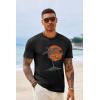 Runcati Mens Short Sleeve T-Shirts Crew Neck Casual Shirt Summer Beach Palm Tree Vintage Hawaiian Tees(Black)