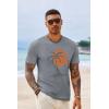 Runcati Mens Short Sleeve T-Shirts Crew Neck Casual Shirt Summer Beach Palm Tree Vintage Hawaiian Tees(Gray)