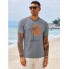 Runcati Mens Short Sleeve T-Shirts Crew Neck Casual Shirt Summer Beach Palm Tree Vintage Hawaiian Tees(Gray)