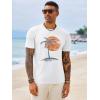 Runcati Mens Short Sleeve T-Shirts Crew Neck Casual Shirt Summer Beach Palm Tree Vintage Hawaiian Tees(White)