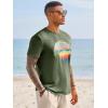 Runcati Mens Short Sleeve T-Shirts Graphic Crewneck Casual Printed Tee Summer Beach Hawaiian Vintage Shirts(Army Green)