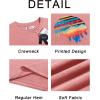 Runcati Mens Short Sleeve T-Shirts Graphic Crewneck Casual Printed Tee Summer Beach Hawaiian Vintage Shirts(Dark Pink)