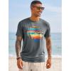 Runcati Mens Short Sleeve T-Shirts Graphic Crewneck Casual Printed Tee Summer Beach Hawaiian Vintage Shirts(Grey)