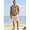 Runcati Mens Short Sleeve T-Shirts Graphic Crewneck Casual Printed Tee Summer Beach Hawaiian Vintage Shirts(Khaki)