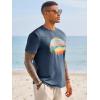 Runcati Mens Short Sleeve T-Shirts Graphic Crewneck Casual Printed Tee Summer Beach Hawaiian Vintage Shirts(Navy)
