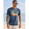 Runcati Mens Short Sleeve T-Shirts Graphic Crewneck Casual Printed Tee Summer Beach Hawaiian Vintage Shirts(Navy)