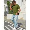 Runcati Mens T-Shirts Short Sleeve V Neck Casual Classic Shirt Summer Stretchy Regular Fit Lightweight Tees(Army Green)