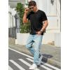 Runcati Mens T-Shirts Short Sleeve V Neck Casual Classic Shirt Summer Stretchy Regular Fit Lightweight Tees(Black)