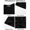 Runcati Mens T-Shirts Short Sleeve V Neck Casual Classic Shirt Summer Stretchy Regular Fit Lightweight Tees(Black)
