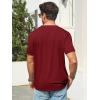 Runcati Mens T-Shirts Short Sleeve V Neck Casual Classic Shirt Summer Stretchy Regular Fit Lightweight Tees(Burgundy)