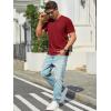 Runcati Mens T-Shirts Short Sleeve V Neck Casual Classic Shirt Summer Stretchy Regular Fit Lightweight Tees(Burgundy)