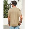 Runcati Mens T-Shirts Short Sleeve V Neck Casual Classic Shirt Summer Stretchy Regular Fit Lightweight Tees(Khaki)