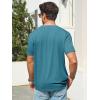 Runcati Mens T-Shirts Short Sleeve V Neck Casual Classic Shirt Summer Stretchy Regular Fit Lightweight Tees(Lake Blue)