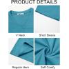 Runcati Mens T-Shirts Short Sleeve V Neck Casual Classic Shirt Summer Stretchy Regular Fit Lightweight Tees(Lake Blue)