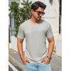 Runcati Mens T-Shirts Short Sleeve V Neck Casual Classic Shirt Summer Stretchy Regular Fit Lightweight Tees(Light Grey)