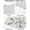 Runcati Mens T-Shirts Short Sleeve V Neck Casual Classic Shirt Summer Stretchy Regular Fit Lightweight Tees(Light Grey)