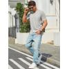 Runcati Mens T-Shirts Short Sleeve V Neck Casual Classic Shirt Summer Stretchy Regular Fit Lightweight Tees(Light Grey)