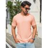 Runcati Mens T-Shirts Short Sleeve V Neck Casual Classic Shirt Summer Stretchy Regular Fit Lightweight Tees(Pink)