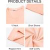 Runcati Mens T-Shirts Short Sleeve V Neck Casual Classic Shirt Summer Stretchy Regular Fit Lightweight Tees(Pink)