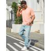 Runcati Mens T-Shirts Short Sleeve V Neck Casual Classic Shirt Summer Stretchy Regular Fit Lightweight Tees(Pink)