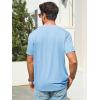 Runcati Mens T-Shirts Short Sleeve V Neck Casual Classic Shirt Summer Stretchy Regular Fit Lightweight Tees(Sky Blue)