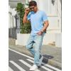 Runcati Mens T-Shirts Short Sleeve V Neck Casual Classic Shirt Summer Stretchy Regular Fit Lightweight Tees(Sky Blue)