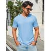 Runcati Mens T-Shirts Short Sleeve V Neck Casual Classic Shirt Summer Stretchy Regular Fit Lightweight Tees(Sky Blue)