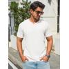 Runcati Mens T-Shirts Short Sleeve V Neck Casual Classic Shirt Summer Stretchy Regular Fit Lightweight Tees(White)