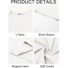 Runcati Mens T-Shirts Short Sleeve V Neck Casual Classic Shirt Summer Stretchy Regular Fit Lightweight Tees(White)