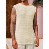 Runcati Mens Waffle Tank Tops Sleeveless T-Shirts Athletic Muscle Summer Beach Hippie Shirts(Beige)