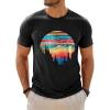 Runcati Mens Short Sleeve T-Shirts Graphic Crewneck Casual Printed Tee Summer Beach Hawaiian Vintage Shirts(Black)