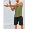 Runcati Men’s Sleeveless Tank Tops Crewneck Workout Gym Cotton Muscle Pocket T Shirt(Army Green)