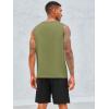 Runcati Men’s Sleeveless Tank Tops Crewneck Workout Gym Cotton Muscle Pocket T Shirt(Army Green)