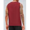 Runcati Men’s Sleeveless Tank Tops Crewneck Workout Gym Cotton Muscle Pocket T Shirt(Burgundy)