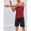 Runcati Men’s Sleeveless Tank Tops Crewneck Workout Gym Cotton Muscle Pocket T Shirt(Burgundy)