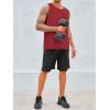 Runcati Men’s Sleeveless Tank Tops Crewneck Workout Gym Cotton Muscle Pocket T Shirt(Burgundy)