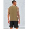 Runcati Men’s Sleeveless Tank Tops Crewneck Workout Gym Cotton Muscle Pocket T Shirt(Camel)
