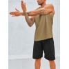 Runcati Men’s Sleeveless Tank Tops Crewneck Workout Gym Cotton Muscle Pocket T Shirt(Camel)