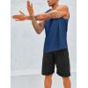 Runcati Men’s Sleeveless Tank Tops Crewneck Workout Gym Cotton Muscle Pocket T Shirt(Navy Blue)