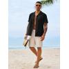 Runcati Mens Button Down Shirt Short Sleeve Cuban Casual Shirts Summer Beach Vacation Wedding Tops with Pocket(Black)