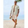 Runcati Mens Button Down Shirt Short Sleeve Cuban Casual Shirts Summer Beach Vacation Wedding Tops with Pocket(Mint)